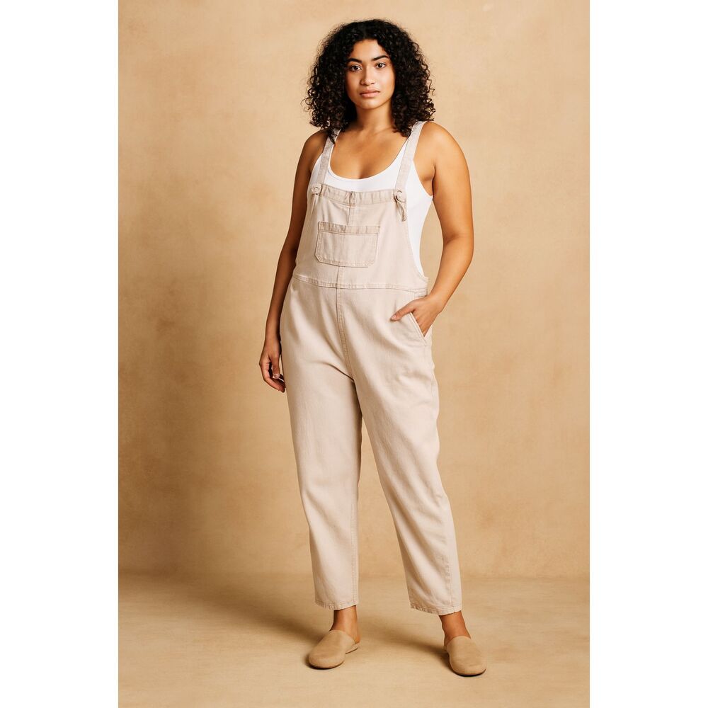 Anthropologie PILCRO Pink Denim Overalls Coveralls Jumpsuit   Women's Size Large